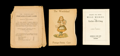 Appraisal: pieces Dodgson Charles Lutwidge Lewis Carroll The Wonderland Postage-Stamp Case