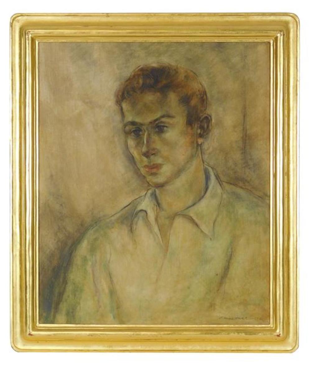 Appraisal: Marion Huse American - Portrait of Young Man oil on