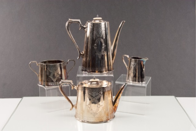 Appraisal: Walker Hall Sheffield Silverplated Pc Coffee To include four pieces