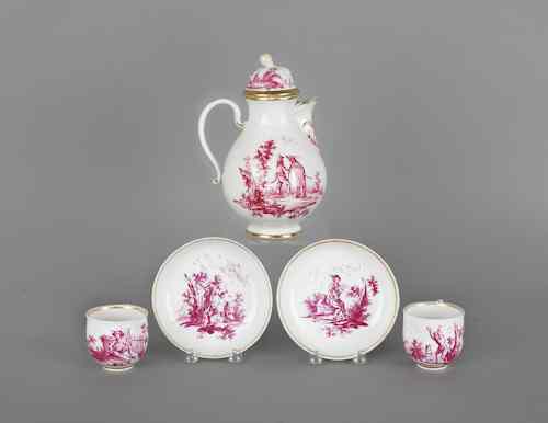 Appraisal: Dresden five-piece tea service teapot - h