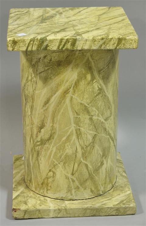 Appraisal: FAUX MARBELIZED PEDESTAL th century the circular column with square