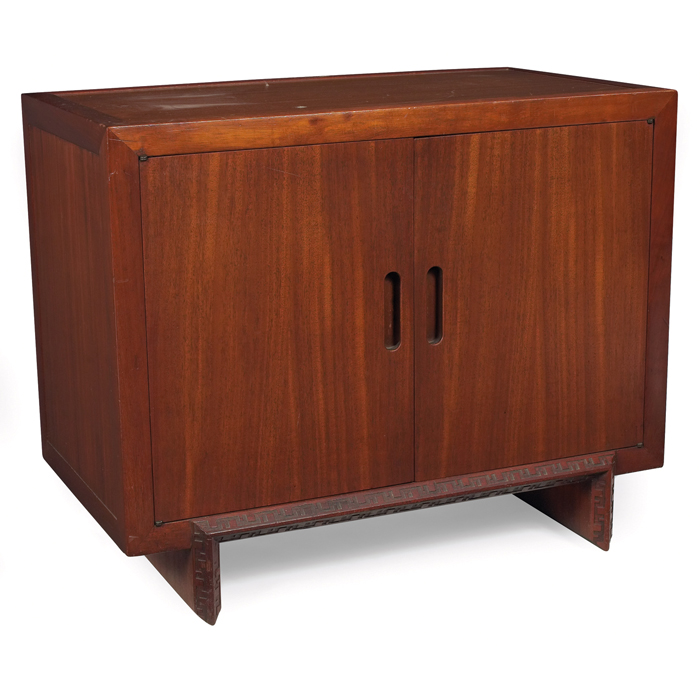 Appraisal: Frank Lloyd Wright cabinet manufactured by Heritage Henredon paneled top