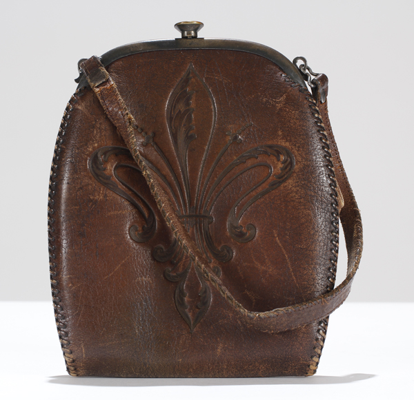 Appraisal: Vintage tooled leather purse with Art Nouveau motif x