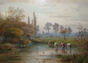 Appraisal: George Vincent Cole - - Cattle watering by a stream