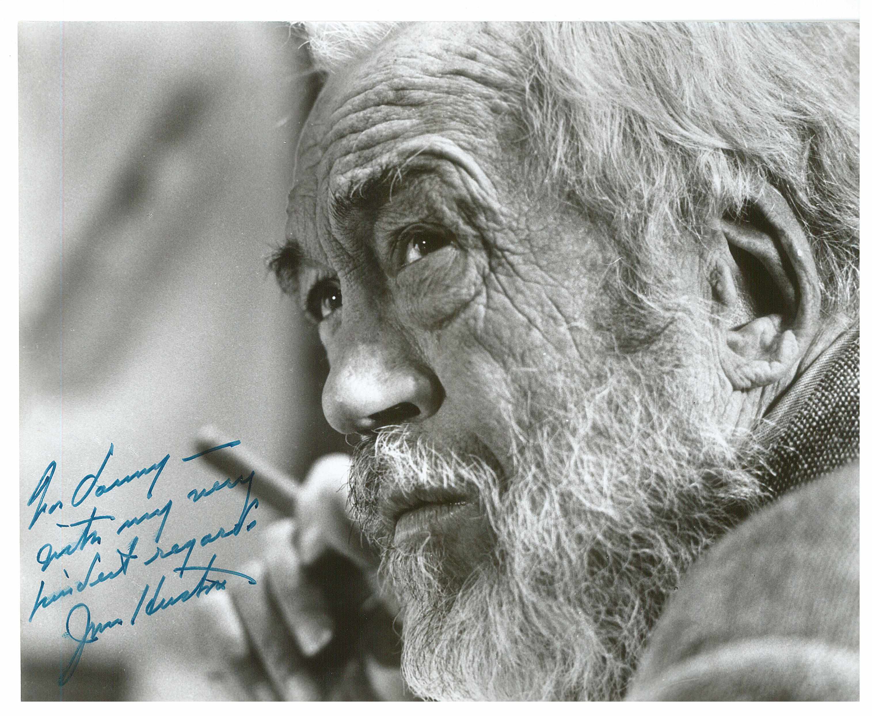 Appraisal: HUSTON JOHN - Photographs Signed ''John Huston'' and variously inscribed