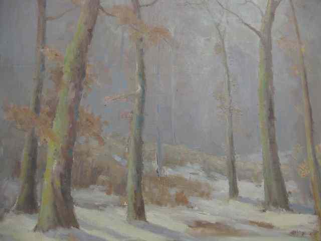 Appraisal: John Sylvan Brown Oil Tryon North Carolinaartist - winter landscape