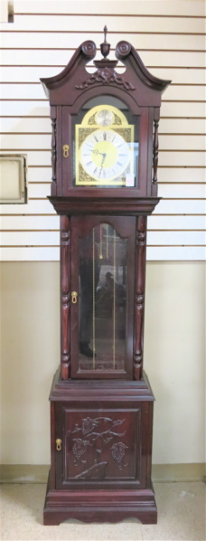 Appraisal: CARVED ROSEWOOD TALL CASE FLOOR CLOCK China Germany th century