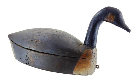 Appraisal: Floating wooden goose decoy with painted finish mounted with hooks