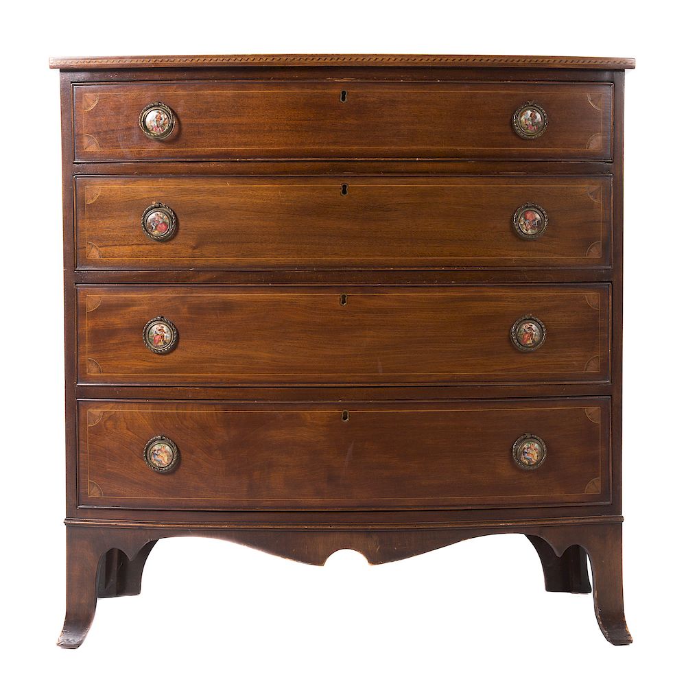 Appraisal: Federal style inlaid mahogany chest of drawers early th century