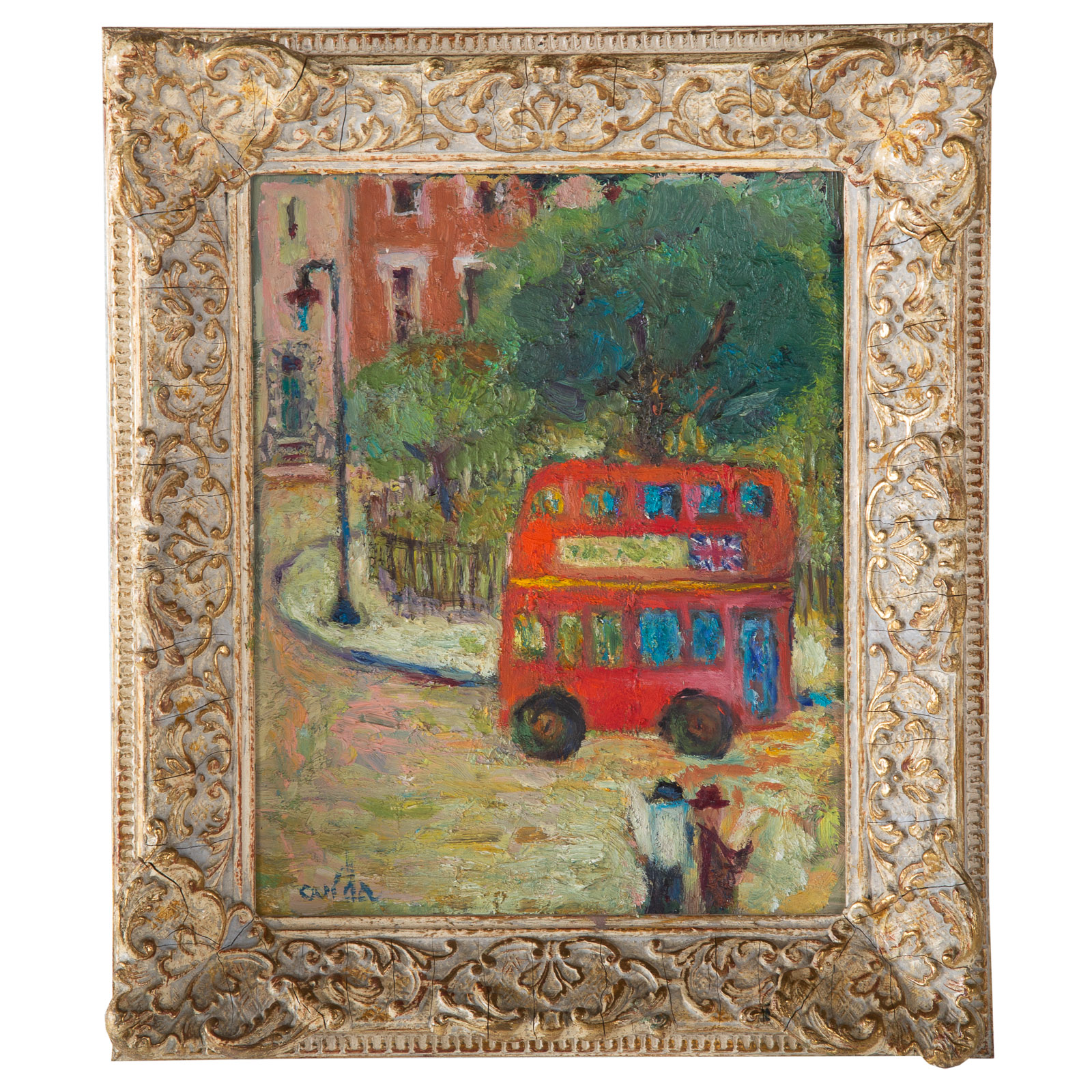 Appraisal: OUIDA ROMANOFF GEORGE THE RED BUS OIL American - Oil