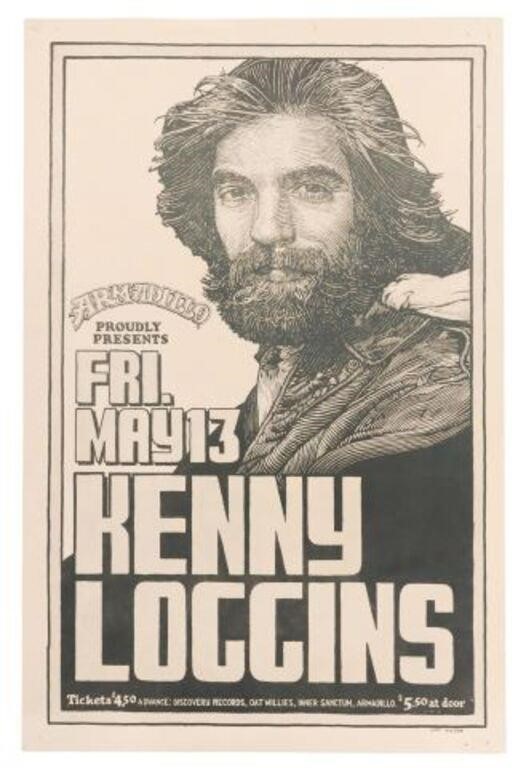 Appraisal: Armadillo World Headquarters Kenny Loggins concert poster Guy Juke William