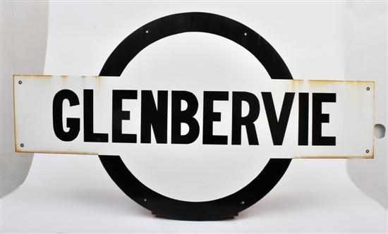 Appraisal: Victorian Railways Enamel Sign 'Glenbervie' target type black lettering on