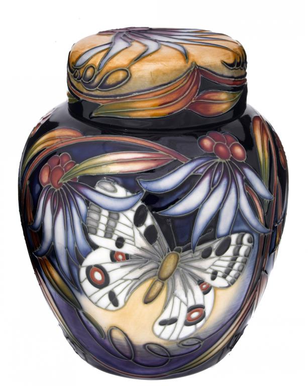 Appraisal: A MOORCROFT APOLLO GINGER JAR AND COVER DESIGNED BY SIAN