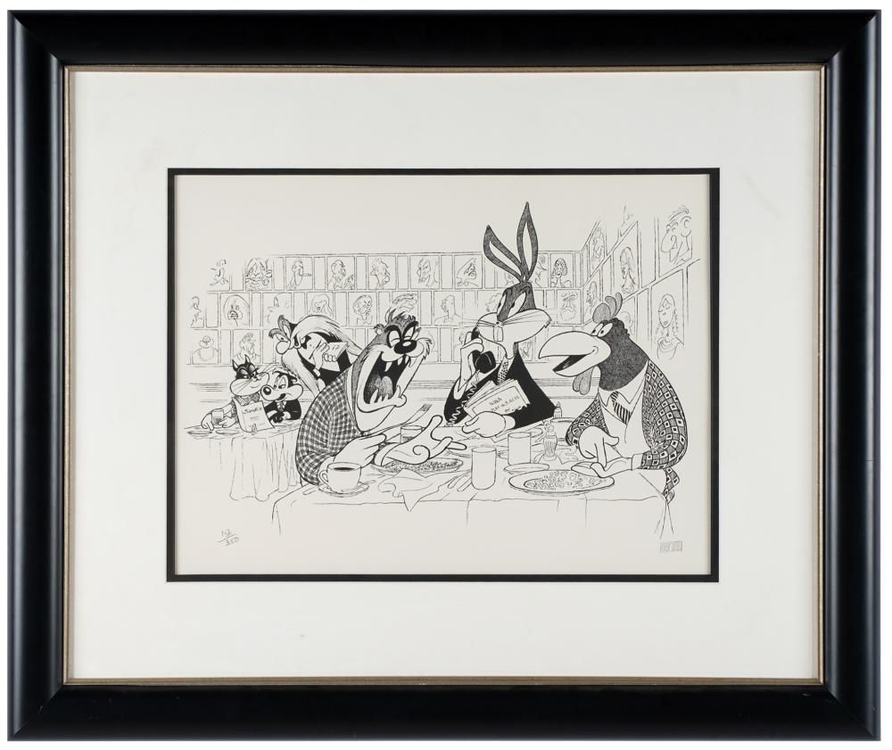 Appraisal: AL HIRSCHFELD - 'AFTER THE SHOW'lithograph signed lower right numbered