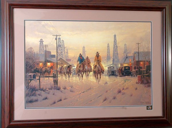 Appraisal: G Harvey American - Limited Edition print with Texas state