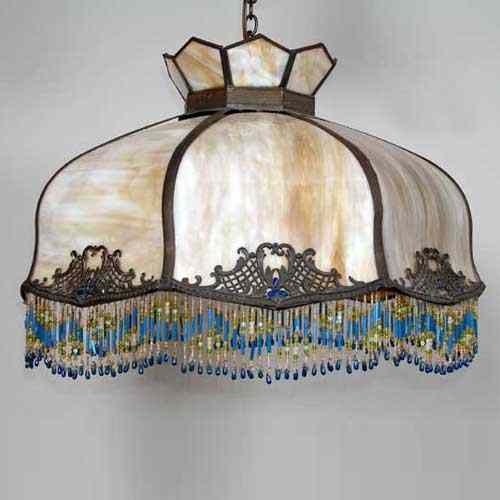 Appraisal: An American Sechrist Curved Glass Hanging Light circa having a