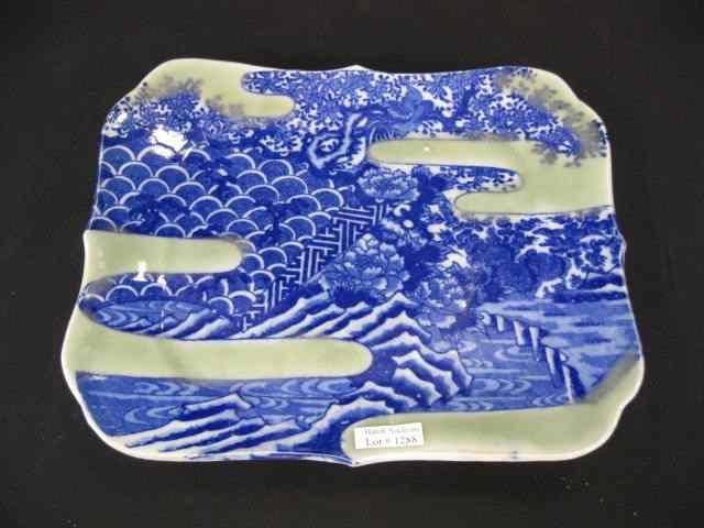 Appraisal: Japanese Imari Tray Seiji Kaku-Zara blue stencil work circa ''