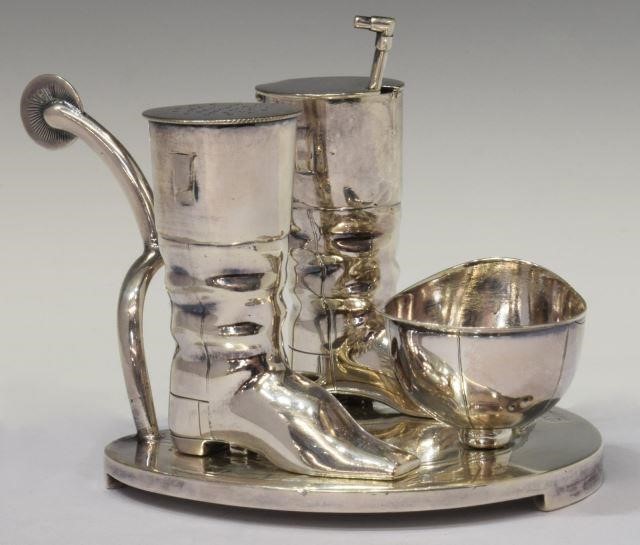 Appraisal: English novelty silver plate condiment set George Richmond Collis Company