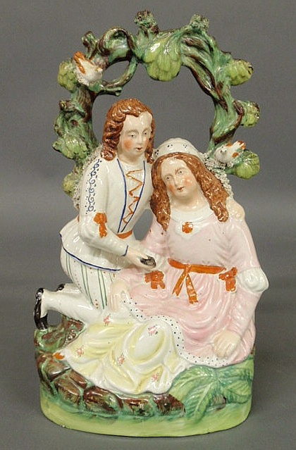 Appraisal: Staffordshire figural group The Proposal c x