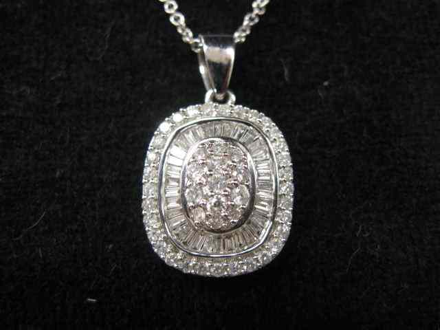 Appraisal: Diamond Pendant round baguette diamonds totaling carat in k white