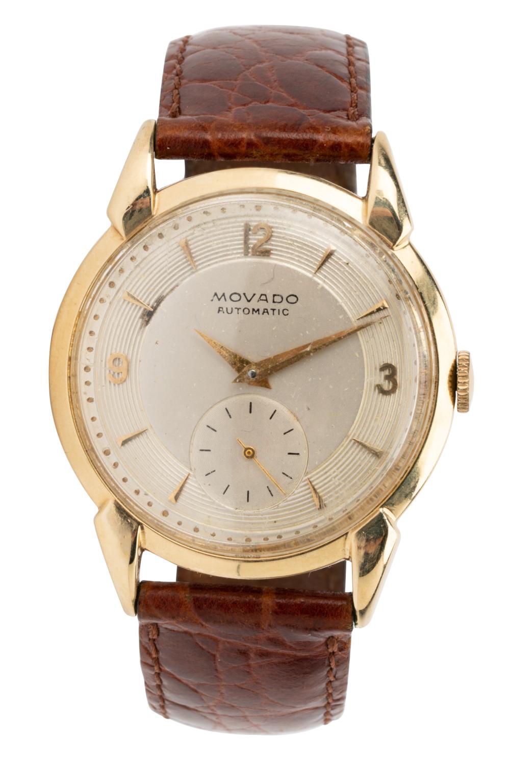 Appraisal: MOVADO KARAT YELLOW GOLD WATCHautomatic movement with a sub-dial at