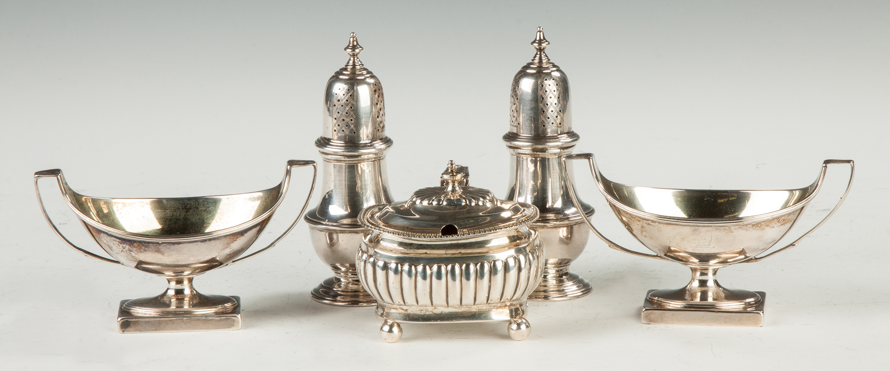 Appraisal: Sterling Silver Master Salts Castors Mustard Pot ozt