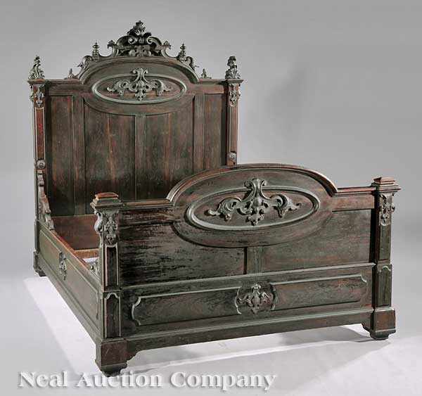 Appraisal: An American Renaissance Carved Rosewood Bedstead c John Jelliff Newark