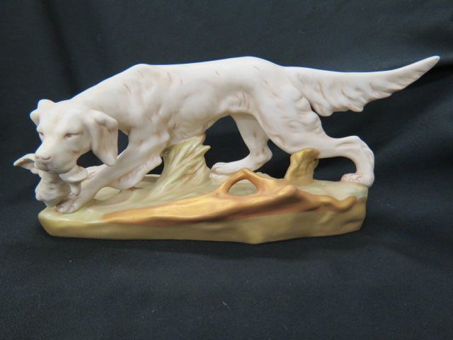 Appraisal: Royal Dux Porcelain Figurine retriever satin finish long tall excellent