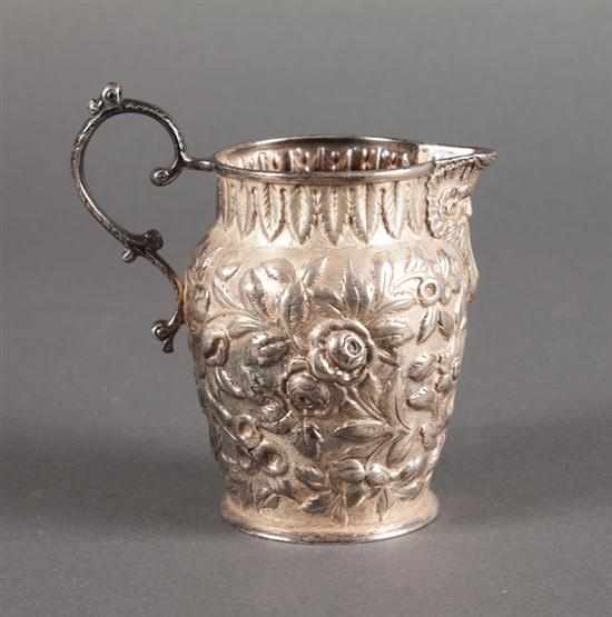 Appraisal: American repousse silver cream jug S Kirk Son Baltimore -'