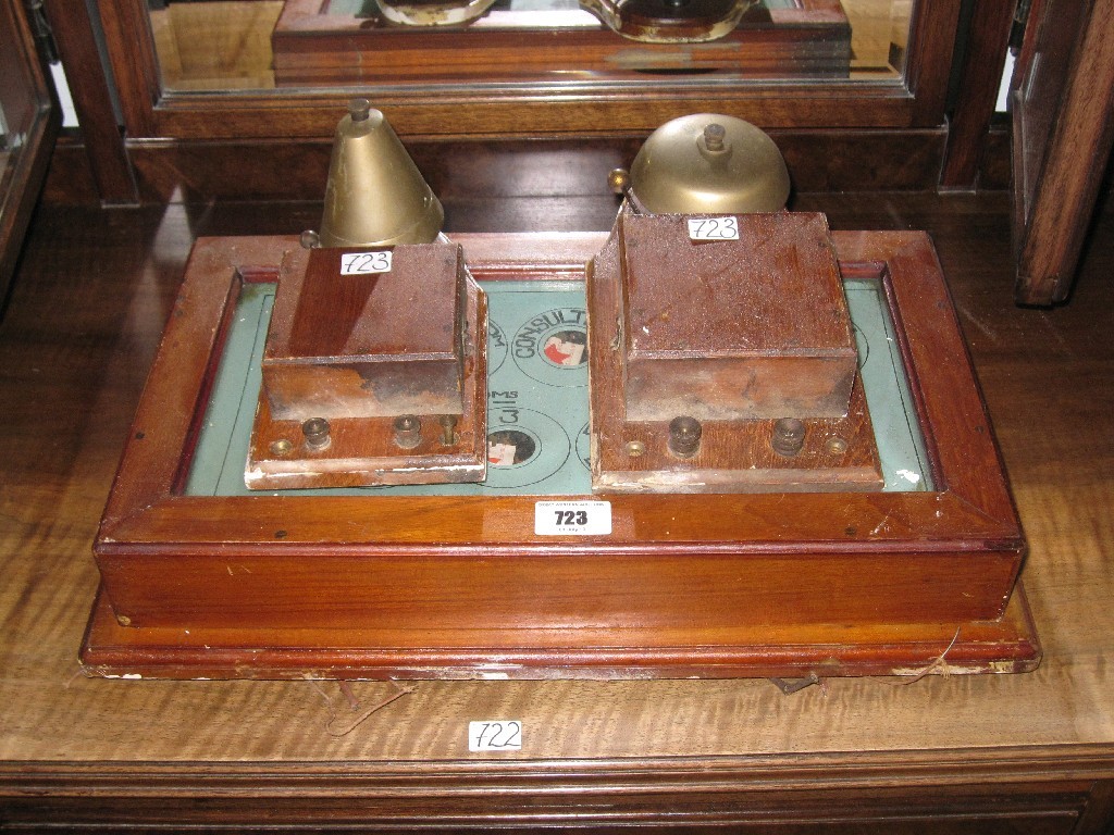 Appraisal: Lot comprising servants bell pull and two bells