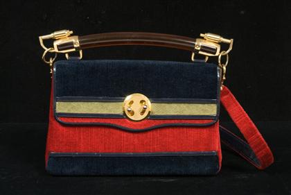 Appraisal: Roberta de Camerino purse In navy green and red velvet