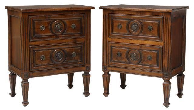 Appraisal: pair Italian Neoclassical style nightstands th c two drawers with