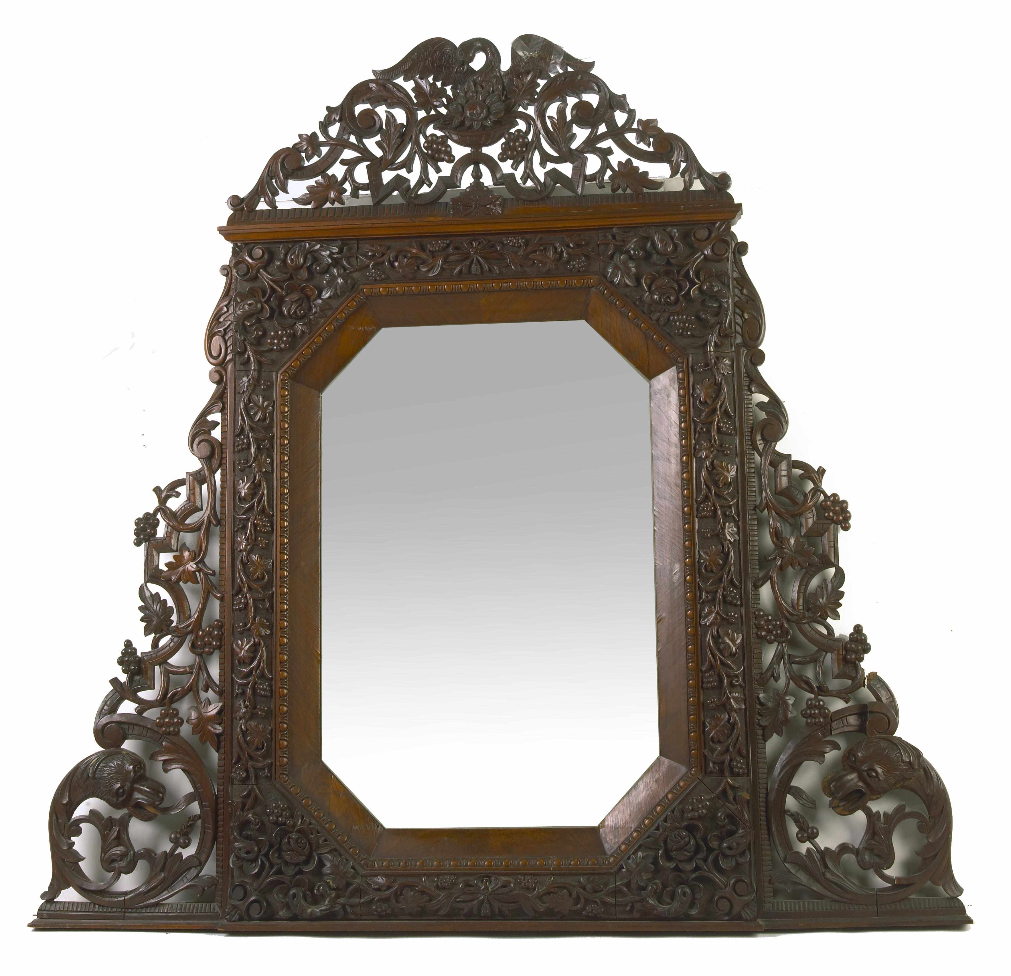 Appraisal: A Continental walnut mirror height in width in