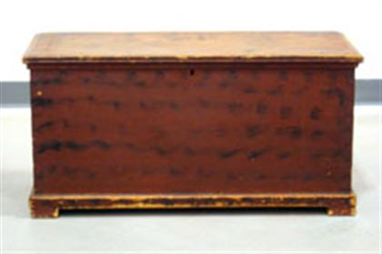 Appraisal: Small painted and grained storage chest th century Rectangular form