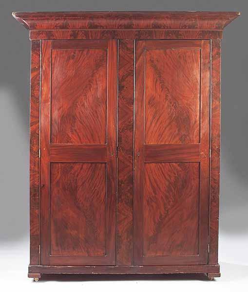 Appraisal: An American Classical Mahogany Armoire c signed Cromwell Conn the