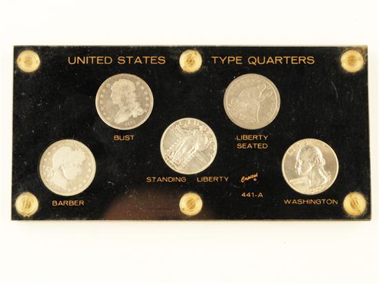 Appraisal: Piece U S Type Quarter Set in case Including Bust