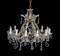 Appraisal: A Chandelier With Hanging Prisms A glass and crystal chandelier