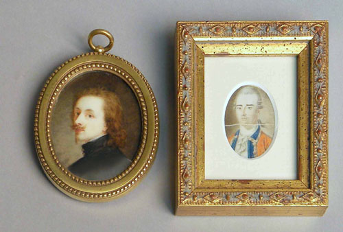 Appraisal: Watercolor on ivory miniature portrait after Sir Anthony Van Dyck