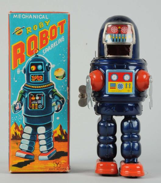 Appraisal: Japanese Tin Litho Roby Robot O B In original box