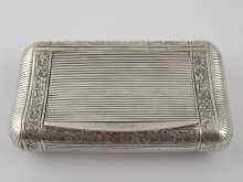 Appraisal: An antique French curved and rounded rectangular silver snuff box