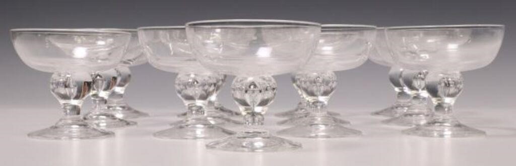 Appraisal: lot of Steuben colorless glass champagne tall sherbets th c