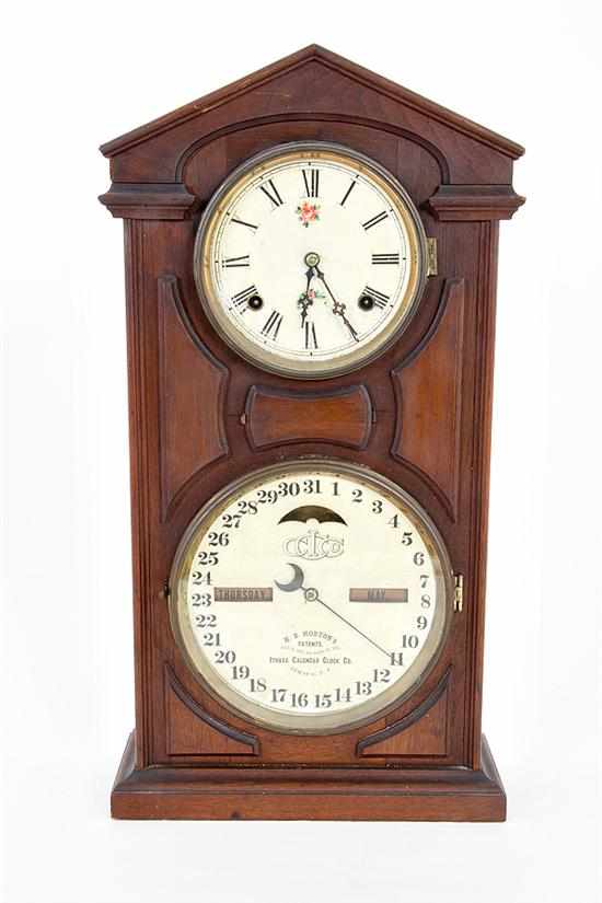 Appraisal: Ithaca Calendar Clock Co No Shelf Cottage model circa walnut