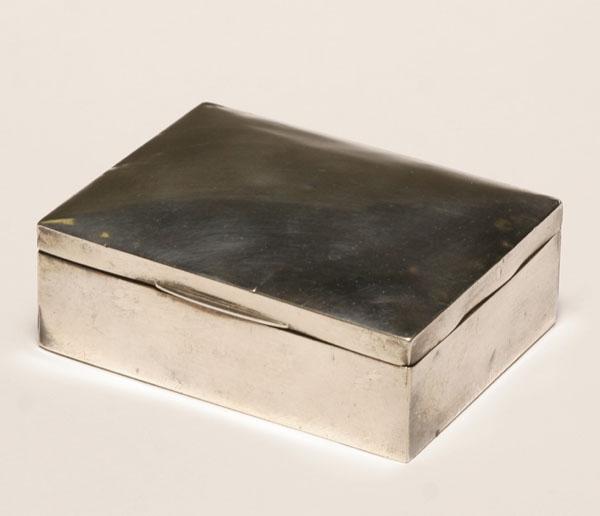 Appraisal: An English sterling box by Matthews with wood interior Marks