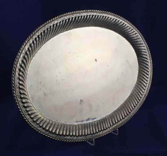 Appraisal: A th century continental standard silver tray of oval form