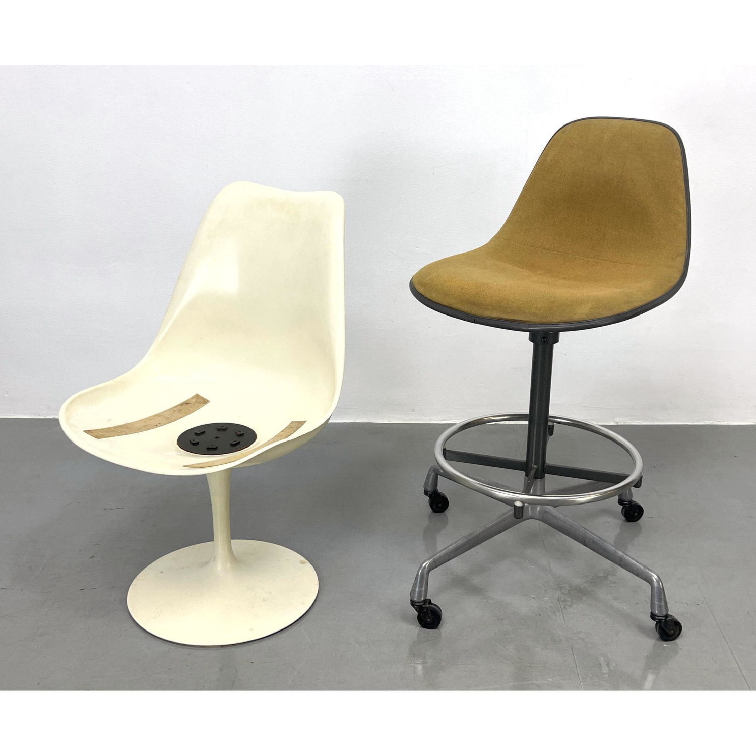 Appraisal: Eames Herman miller drafting stool Saarinen tulip chair Dimensions H