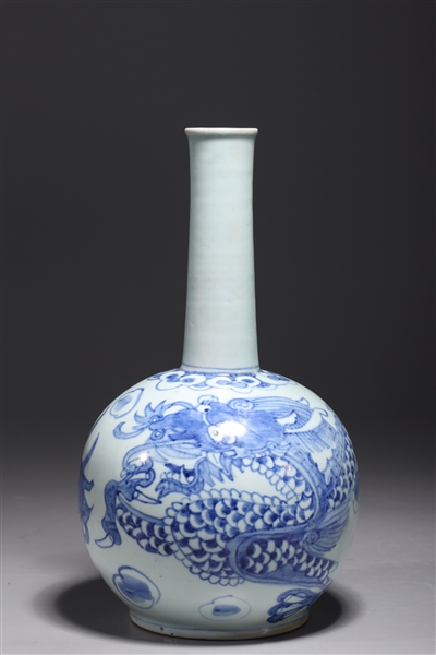 Appraisal: Korean blue and white porcelain bottle vase with dragon design