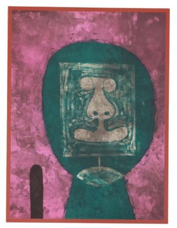 Appraisal: Unframed lithograph on paper Cabeza en Verde signed lower right