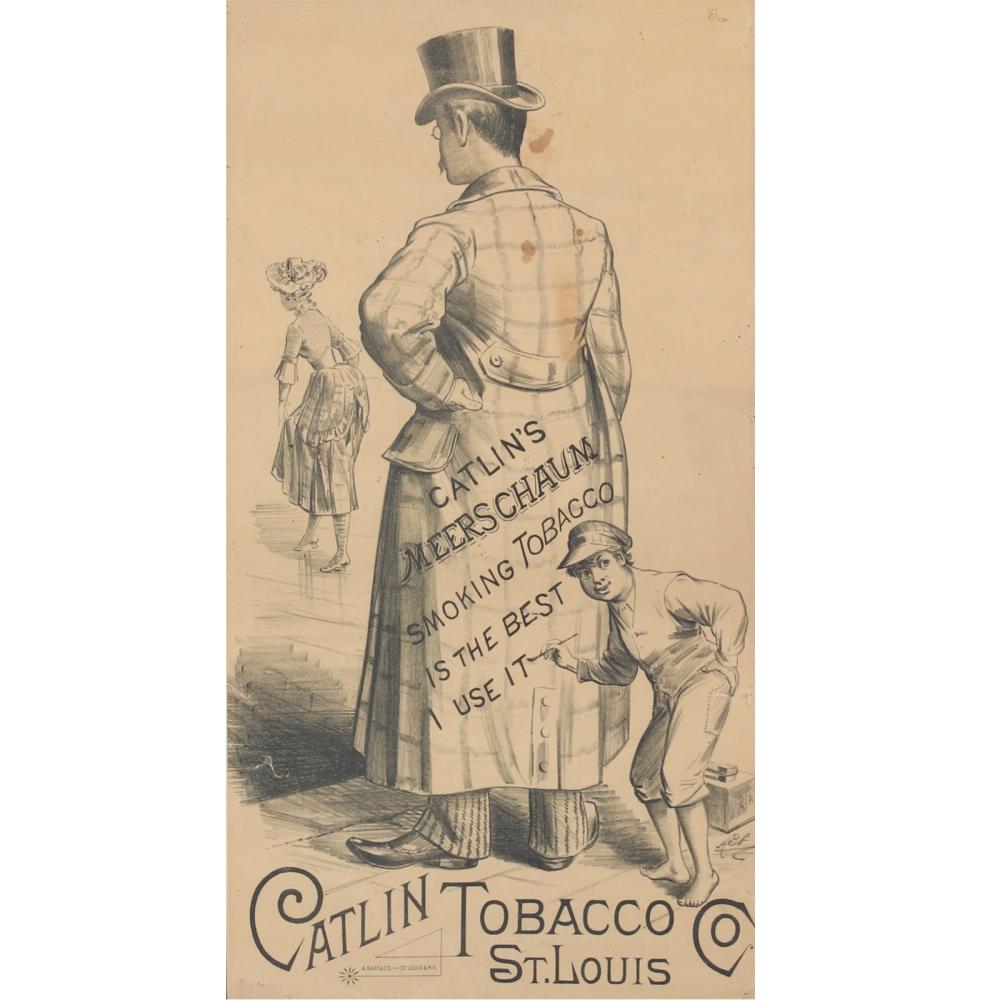 Appraisal: CATLIN'S MEERSHAUM SMOKING TOBACCO CO ST LOUIS VICTORIAN ADVERTISING POSTER