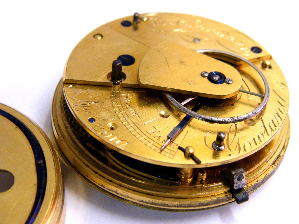 Appraisal: Fusee rack lever pocket watch movement signed Gowlands Sunderland no