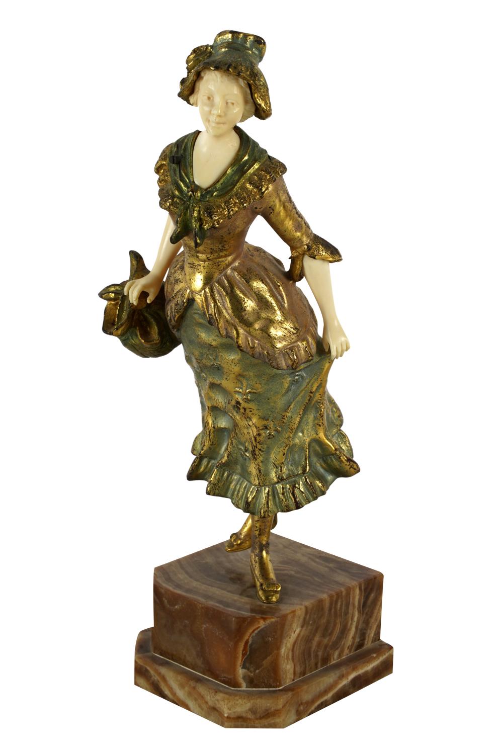 Appraisal: GEORGES OMERTH FL - FEMME gilt bronze mixed media signed